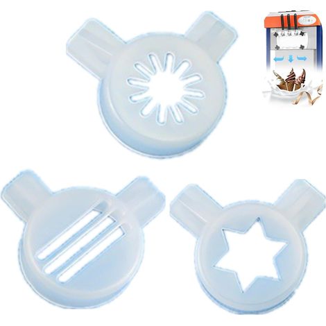 Coperture per dispenser di gelato soft serve in 3 pezzi: copertura esagonale a stella 3 in 1, copertura a sandwich a fiocco di neve, diametro interno 29 mm. (1/5)