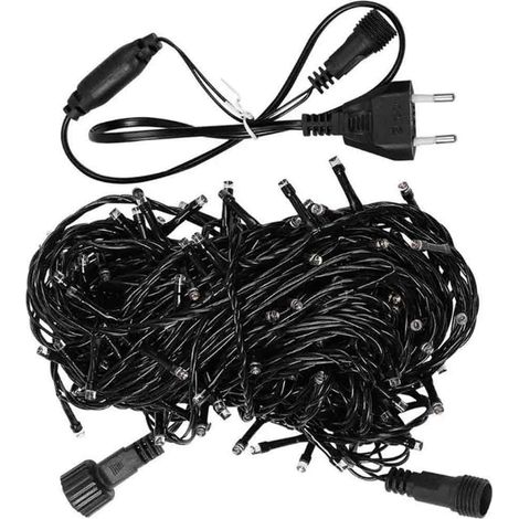 Guirnalda Led Exterior 200 Luces 20 M 220 V 8 Modos Parpadeo Impermeable Cable Negro (1/5)