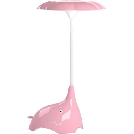 Lampe de table pour enfants avec veilleuse à angles flexibles - Lampe tactile rechargeable USB à 3 niveaux de luminosité pour enfants et bébés (rose) (1/4)
