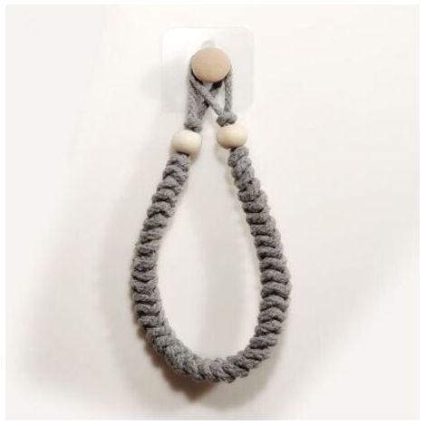 1 Pcs Porte-Serviettes(Gris) en Corde Porte-Papier Salle de Bain Support pour Rouleau de Papier Toilette Porte-Serviettes en Bois en Corde De Jute Rétro pour Salle Cuisine (1/5)