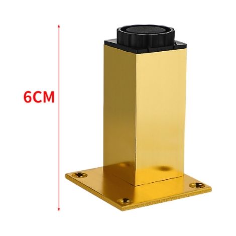 4 pcs Alliage D'aluminium Pieds De Meuble TV Canapé Table Basse Support Jambe Salle De Bains Pieds De Meuble Meuble À Chaussures Pieds De Meuble Pied De Table Pied De Lit Booster 6cm Or