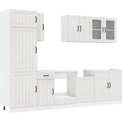 Set Mobili da Cucina 8 pz Lucca Bianchi Lucido in Truciolato vidaXL (1/5)