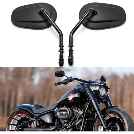 Rétroviseurs De Guidon - 8 mm - Pour Moto - Réglables 360° - Aluminium 6061 - Noir - Paire (1/5)