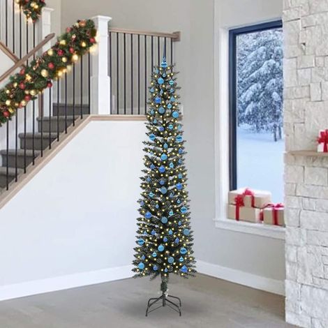Künstlicher Weihnachtsbaum mit 300 LEDs mit Ständer Grün 240 cm