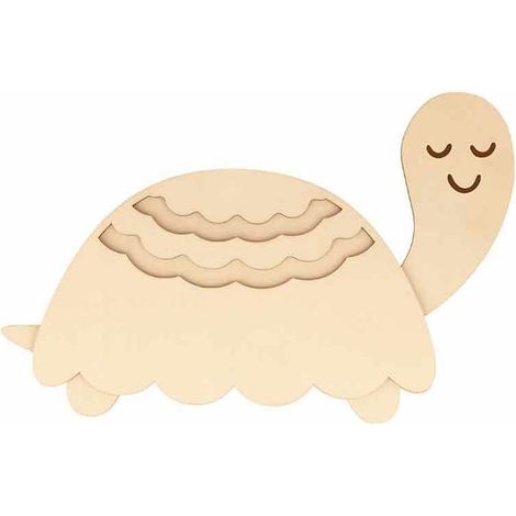 Silhouette en bois 23 x 15 cm - Tortue et carapace à dentelle (1/2)