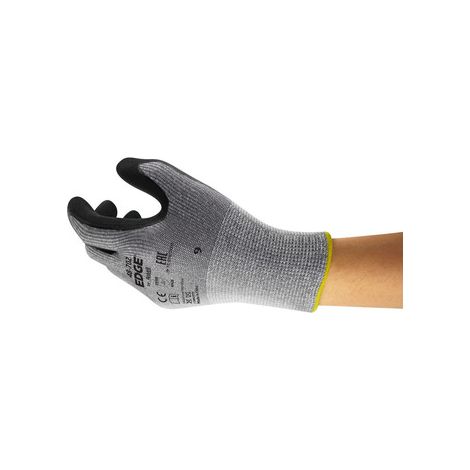 Gants de manutention Ansell EDGE 48-702 taille 9, Résistant aux coupures, 1 Paire, Gris ( Prix pour 1 paire )