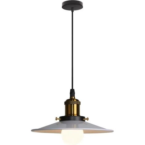Lustre Suspension Luminaire Vintage en Métal Salon Blanc Plafonnier Industrielle Style Edison pour Salon Chambre (1/4)