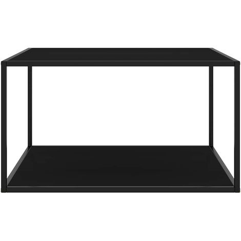 Maison Exclusive - Tavolino da Salotto Nero con Vetro Nero 90x90x50 cm