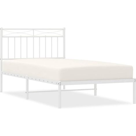 Maison Exclusive - Giroletto con Testiera Metallo Bianco 100x190 cm (1/5)