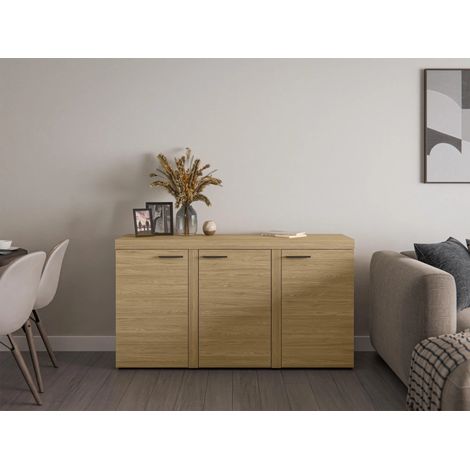 AX LIVING Sideboard Wohnzimmer Spacoro 3T – Modern in Geölte Eiche