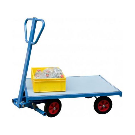 Transportwagen mit schwenkbarer Vorderachse 500 kg - Nur Platte - Gummiräder 250 mm - 800007107