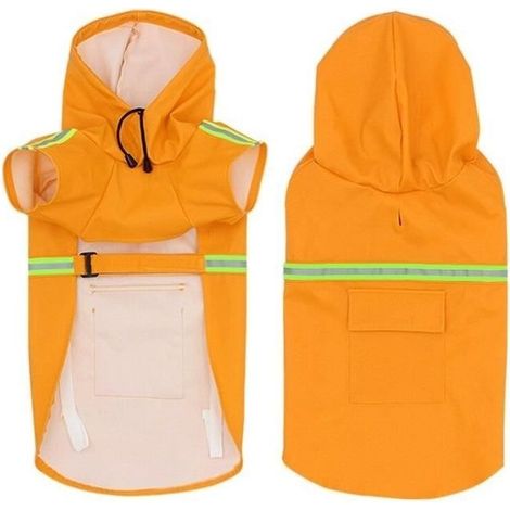 Orange-M -vêtements imperméables pour chiens, manteau de pluie lumineux pour petits chiens, Chihuahua, produits pour animaux de comp (1/4)