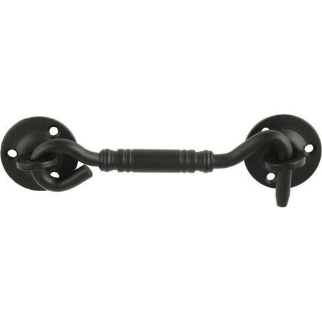 Loquet de fenêtre à crochet pour porte de cabine, 110 mm de long, acier inoxydable noir mat, (1/5)