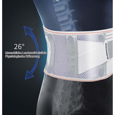 Sangle de maintien dorsale, réglable, respirante, support de taille, unisexe, gris, taille L (1/4)