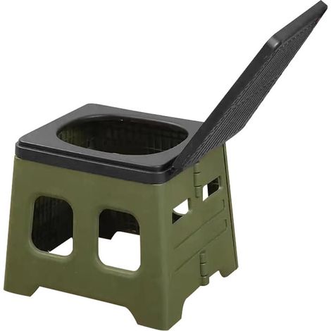 Toilette portable de camping 370 × 300 × 305 mm – WC pliable avec couvercle – supporte une charge de 150 kg – usage intérieur et extérieur