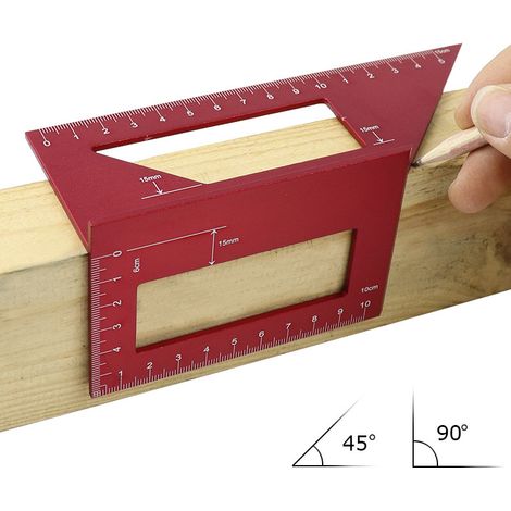 Aluminum alloy square for woodworking, T-square, 45/90 degree angle ruler, angle protractor gauge