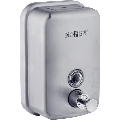 Dosificador de jabón líquido vertical manual de 600 ml INOX - NOFER