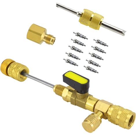 Herramienta profesional para extraer el núcleo de la válvula de latón para el mantenimiento del aire acondicionado. (1/5)