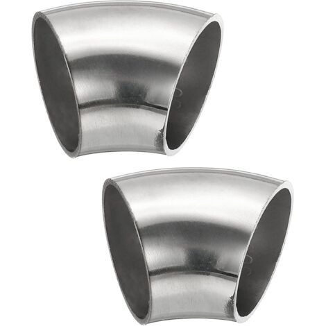 2pcs Coude À 45 Degrés Mandrin, 76mm OD Acier D'échappement Raccord De Tuyauterie 304 Inoxydable pour Exhaust Pipe Stair Handrail HVAC - 32mm (1/5)