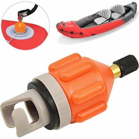 Adaptateur de valve de gonflage pour kayaks et planches de surf Piscine Jardin - Orange Gris, (1/5)