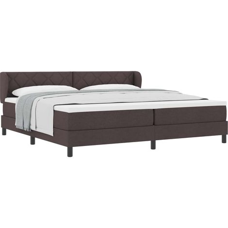 Maison Exclusive - Letto a molle con testiera Marrone Scuro 200 x 200 cm Tessuto (1/5)