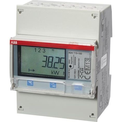 ABB COMPTEUR éLECTRIQUE éLECTRIQUE B24 113-100, NUMéRIQUE, CLASSE D'éNERGIE ACTIVE ± 1%, 3 PHASES, SOUS-FONCTION ACIER, MODBUS ( (1/4)