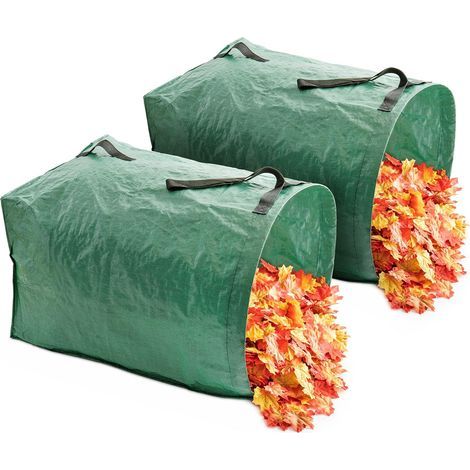 Garden Bags (Set of 2) - Heavy-duty leaf bag with reinforced handles - 200L collapsible garden waste container (1/5)