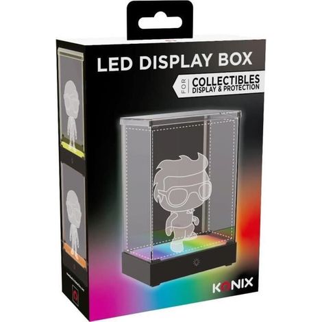 Vitrine LED Display Box pour figurine - KONIX - Compatible Funko Pop / Banpresto Qposket - Éclairage RVB - Câble USB (1/5)