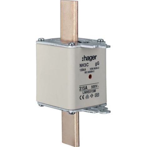HAGER LNH3315M FUSIBLE NH3C GG 500 V 315 A DÉTECTEUR K