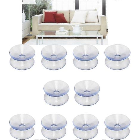 Ventouses Double Face Antidérapantes pour Plateau en Verre, 20mm Cale et Entretoise, Lot de 10 (1/4)