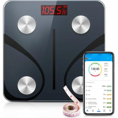 Kasart bilancia pesapersone digitale P-SC180 portata 180 kg con connessione bluetooh associabile a smartphone Android e iOS (1/4)