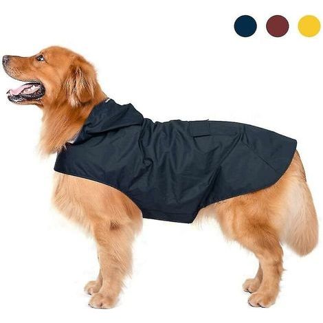 Imperméable à capuche extra large pour chien avec bandes réfléchissantes Veste de pluie pour chien 100 % imperméable (1/3)