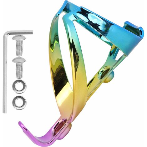 Porte-bidon vélo multicolore bleu or violet support de fixation sécurisé accessoire cyclisme (1/5)