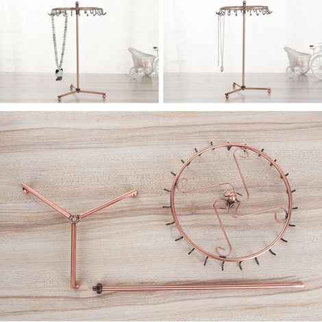 Présentoir à bijoux rotatif en fer, support à bijoux rotatif en forme de tournesol, étagère suspendue de rangement en métal européen pour bijoux (1/5)