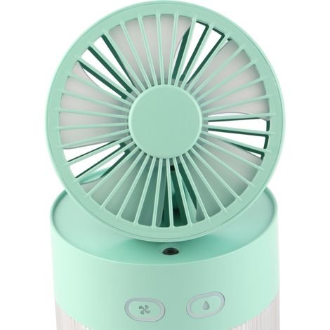 Mini ventilateur à eau pliable, petit ventilateur de bureau, en ABS, avec brumisateur USB, vert, idéal pour la maison, la bibliothèque ou le bureau. (1/5)
