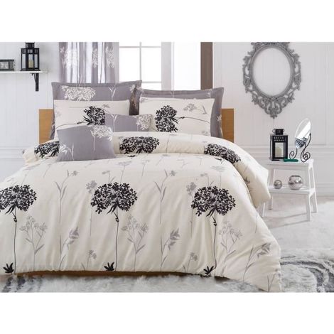 Set letto - 1 copripiumino 220 x 240 cm + 2 federe 60 x 60 cm - 65% cotone, 35% poliestere - Beige (1/5)
