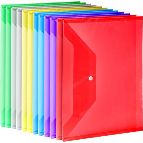 Enveloppes en polyéthylène, disponibles en plusieurs couleurs, pochettes transparentes pour documents, avec porte-étiquettes et boutons-pression, matériau durable, format A4/lettre extensible, adaptée
