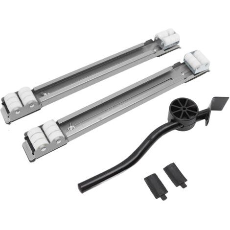 QORVA- Rouleau d'appareil extensible 300 kg, empattement universel pour machines à laver, réfrigérateurs, sèche-linge, lave-vaisselle, objets lourds, argent (1/5)