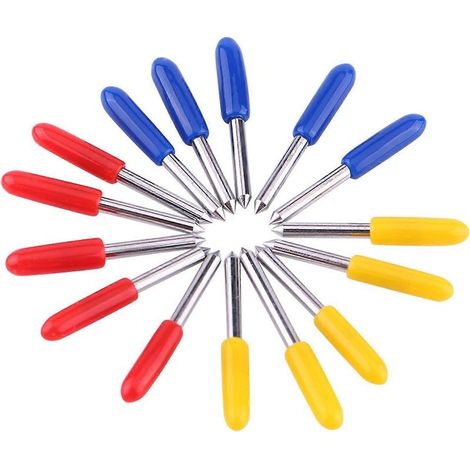 15 lames de découpe vinyle haute dureté pour traceur, outil de découpe 30/45/60 degrés (1/4)
