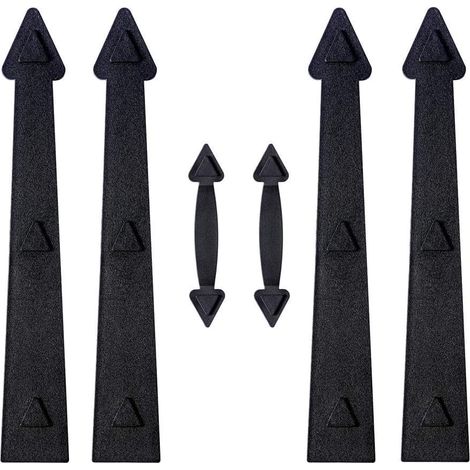 Magnetische Garagentor-Dekorative Faux-Scharniere Griffe Akzente Hardware-Kit Schwarz (1/5)