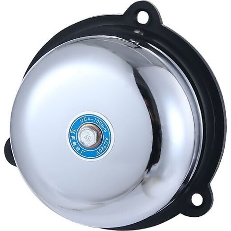 Elektrische Türklingel aus Edelstahl, 4 Zoll, 220 V, 10 W, funkenfrei, mit internem Gong, für akustische Signale und Alarme an großen öffentlichen Orten. (1/4)
