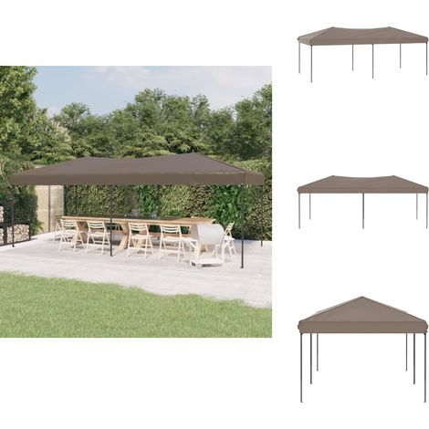 Tente de réception pliable Taupe 3x6 m - Tente De Réception Pliablle - Abri Extérieur - Parasol - Gazebo - Chapiteau Pliable (1/5)