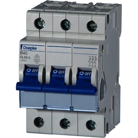 Doepke DLS 6H Interruptor automático 16A 3 Polos Gris Azul