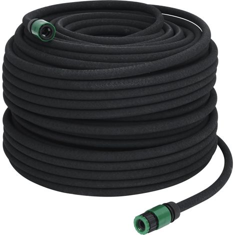vidaXL Garden Soaker Hose Black 0,6" 100 m Rubber