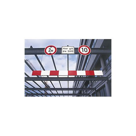Höhenbegrenzer aus Aluminium  Länge 2500 mm  rot-weiß