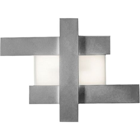 DOHA P/P - APPLIQUE COLORE ACCIAIO IN ALLUMINIO E METACRILATO A LED 3000K 2620LM 30W 65,5X49CM (1/3)