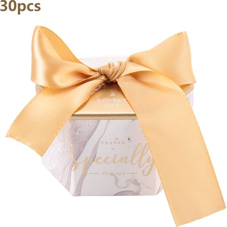 30 Geschenkboxen aus Papier mit Goldband für Süßigkeiten – ideal für Hochzeiten und Partys (1/5)