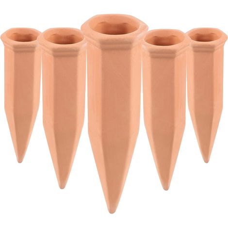 5 x Clay Watering Cone, Automatic Watering for Plants, Indoor Watering Bulbs Water Dispenser for Plants Watering Globe Ollas Terracotta for Garden, Home, Outdoor (1/5)