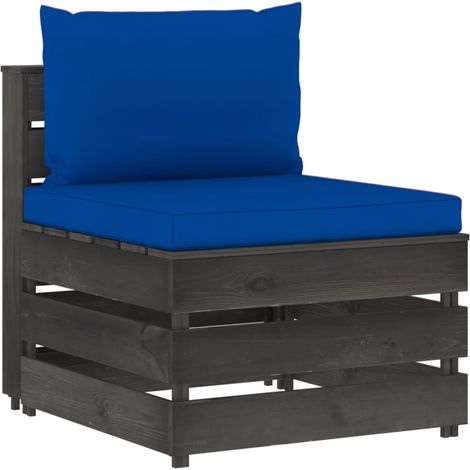 Canapé central sectionnel Contemporain - Sofa Divan Banquette - avec coussins Bois imprégné de gris Chic-874464 (1/4)