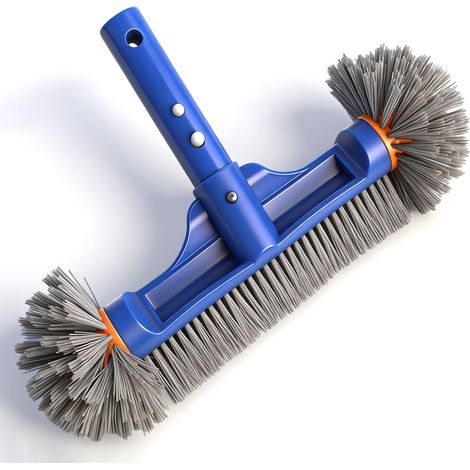 Brosse de nettoyage ronde de 13″ pour piscine en film plastique - Pour nettoyer les murs, les coins, le carrelage et les sols (1/5)